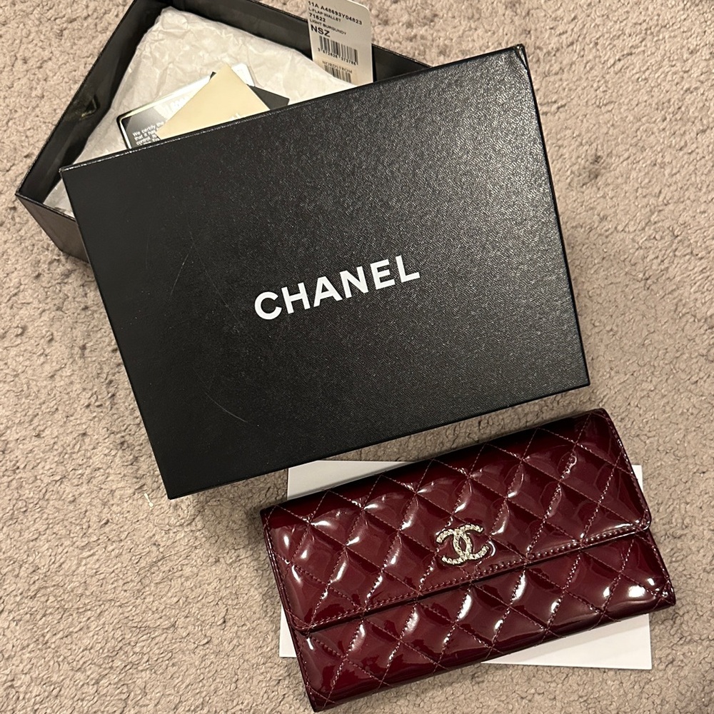 Chanel Patent Leather Long Wallet